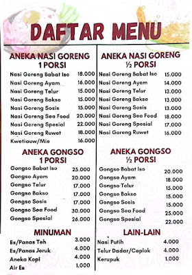 Nasi Goreng & Aneka Gongso Mas Sastro cabang depan KIC