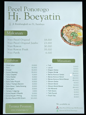 Pecel Ponorogo Hj. Boeyatin