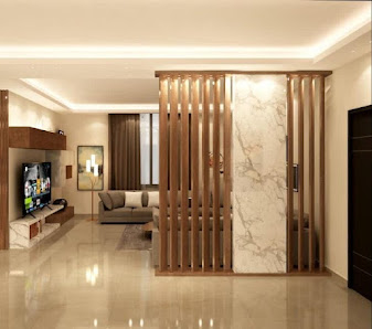 Plafon Modern Home Interior (Gypsum, List Gipsum, List beton plang GRC, PVC, WPC, Wallmoulding, List Wallmoulding)