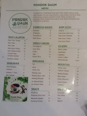 Pondok Daun: Traditional Food and Coffee