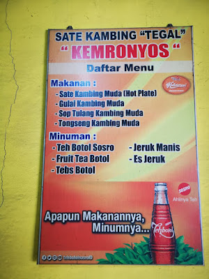 Sate Kambing Tegal Kemronyos