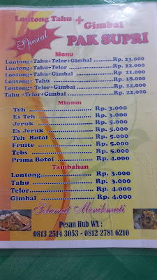 Spesial Lontong Tahu Gimbal Pak Supri