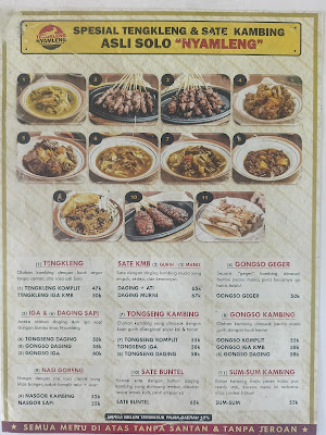 Spesial Tengkleng & Sate Kambing Asli Solo "NYAMLENG"